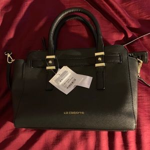Black Liz Claiborne Mini Tuxedo Satchel